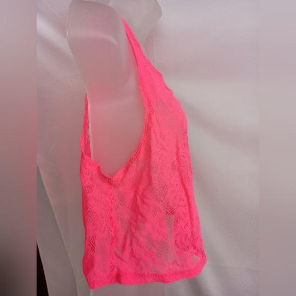 2/$30 Women's Cropped PINK Victoria Secret Barbiecore Lace Tank Top (#69) - Picture 5 of 7